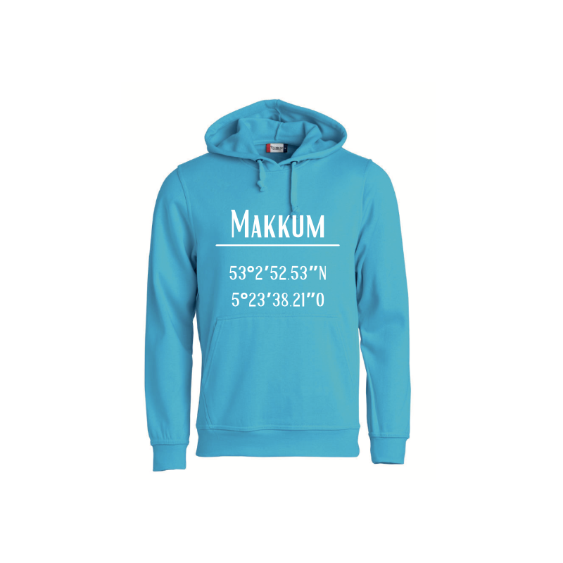 Makkum hoodie kind - turquoise